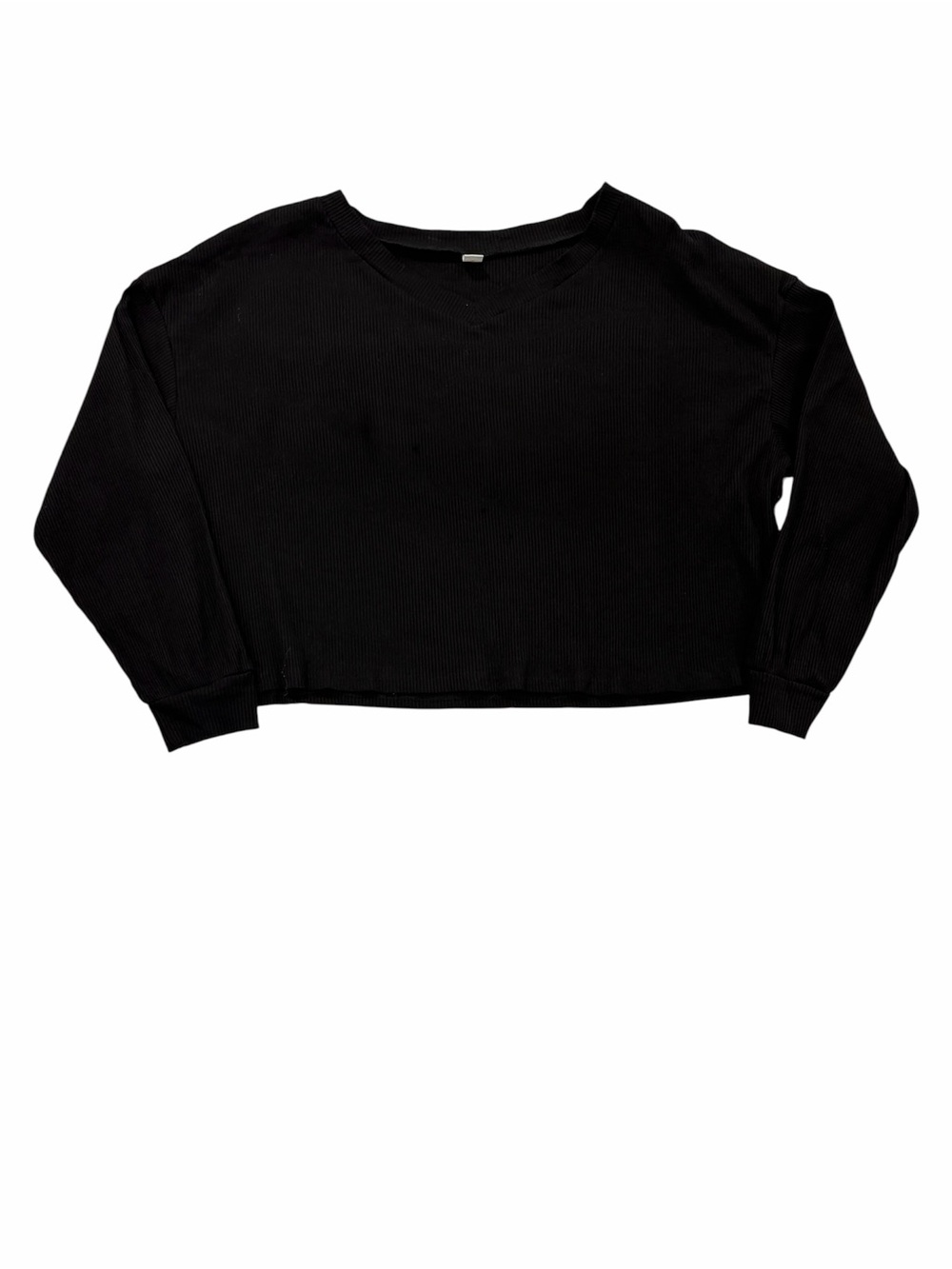 No brand women’s ribbed cropped black plus size top size 4XL
